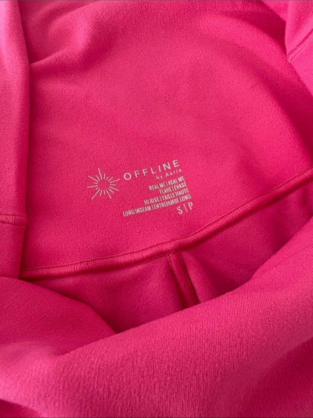 Aerie OFFLINE Real Me Flare Leggings Pink Crossover Waist - Picture 3 of 5